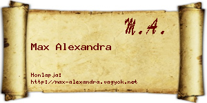Max Alexandra névjegykártya