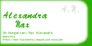 alexandra max business card